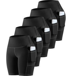 กางเกงขาสั้นโยคะเอวสูงทรงวี กระชับสัดส่วน ไร้รอยต่อ เป็นมิตรกับสิ่งแวดล้อม สำหรับออกกำลังกาย ผู้หญิง เอวยางยืด แบบขายส่งและรับผลิตตามสั่ง - Product Image 1