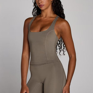 Camiseta Deportiva Larga de Secado Rápido sin Costuras con Espalda Cruzada para Mujer, Ajuste Ceñido, 80% Poliéster 20% Elastano, para Gimnasio, Atletismo y Yoga - Product Image 1