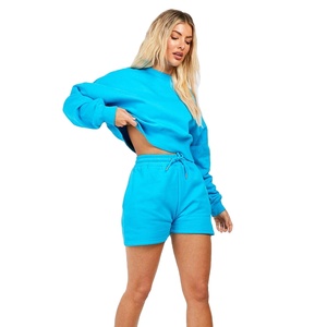 Chemise courte surdimensionnée en coton pour femmes, ensemble de deux pièces Vêtements pour femmes, ensemble de shorts et de chemises 2 pièces assortis - Product Image 3