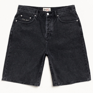 Shorts en jean noir pour homme, coupe ample, style streetwear, décontracté, en coton délavé, hip-hop, été, grandes tailles - Product Image 2