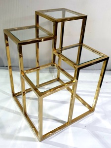 Gold PVD Metal Coffee <b>Table</b> Modern Multi-Tier <b>Side</b> <b>Table</b> Simple Design <b>Black</b> Glass Top Home Office & Living Room Furniture - Product Image 4