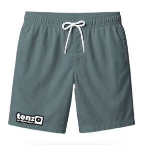 Shorts de sport décontractés pour hommes en toile, motif uni, logo personnalisé, séchage rapide, respirant, taille haute, fermeture à cordon, vêtements de plage - Product Image 2