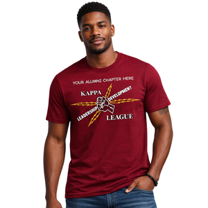 T-shirt avec logo Kappa Alpha Psi Kappa League, vêtements de fraternité grecque de couleur marron, avec un design classique, confort premium et coupe élégante - Product Image 1