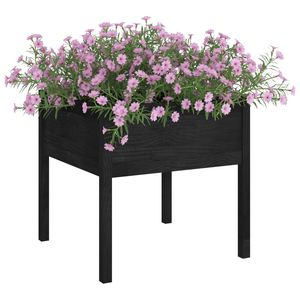 Juego de 2 Macetas de Madera de Pino Macizo Negras para Jardín, Macetas Grandes para Flores y Plantas - Product Image 3