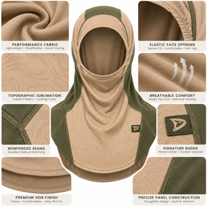Hiyab Deportivo para Correr y Hacer Senderismo, con Estampado Topográfico, Protección UV, Pañuelo Deportivo Modesto - Product Image 6