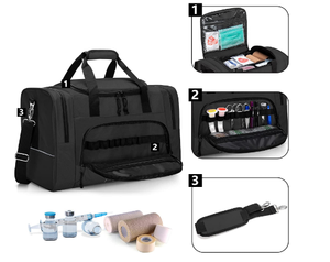 Maletín Médico de Alto Rendimiento, Bolsa Médica Resistente de Oxford con Panel de Instrumentos Plegable para el Cuidado de la Salud - Product Image 3