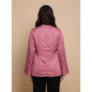 Chemise classique en coton pour femmes, à boutons, manches longues, pour le bureau et les occasions décontractées - Product Image 2