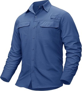 เสื้อเชิ้ตตกปลาสำหรับผู้ชายไซส์ใหญ่ UPF 50 แขนยาว ระบายอากาศได้ดี แห้งเร็ว ประสิทธิภาพสูง ติดกระดุม ป้องกันแสงแดดสำหรับกิจกรรมกลางแจ้ง - Product Image 1