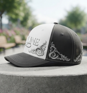 Casquette de baseball unisexe personnalisée à 6 panneaux, broderie 3D réglable, en toile maillée, gris et blanc, style sport décontracté - Product Image 3
