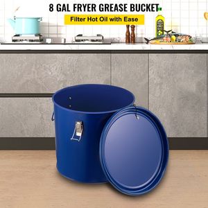 8 galloni grasso friggitrice secchio olio 30,3 l acciaio antiruggine per trasporto olio coperchio clip chiusura sacchetto filtro olio cucina commerciale - Product Image 2