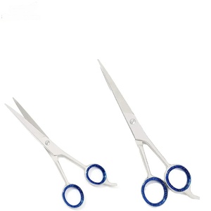 Ciseaux de coiffure professionnels en acier inoxydable 9CR13, lame tranchante, manche en plastique, pour droitiers, manche long, usage en salon, S Network - Product Image 2