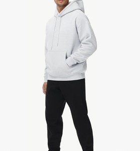 Sudadera con Capucha Gris Claro para Hombre, Corte Regular, Algodón, Felpa, Informal, Color Sólido, con Bolsillos, para Otoño - Product Image 5
