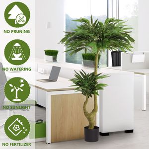 Piante Artificiali Verdi Lunghe 160 cm con Germogli di Salice, Decorazioni Floreali per la Casa, 1 pz/Set, Realizzate da Artigiani - Product Image 4