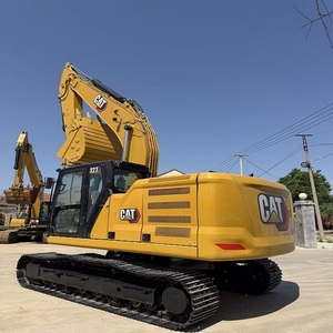 Excavatrice CAT 323 avec godet de terrassement, chargeuse sur chenilles hydraulique jaune, équipement de construction robuste - Product Image 6
