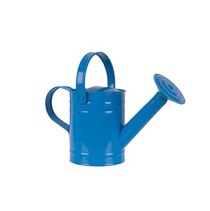 Arrosoir en métal de style vintage, finition bleu foncé, pour plantes d'intérieur et d'extérieur, également utilisable comme pot de fleurs décoratif. - Product Image 1