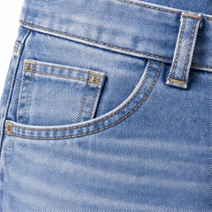 Shorts en jean vintage bleu délavé pour homme, coupe ample, longueur genou, 100 % coton, style streetwear, production OEM personnalisée, marque privée - Product Image 5
