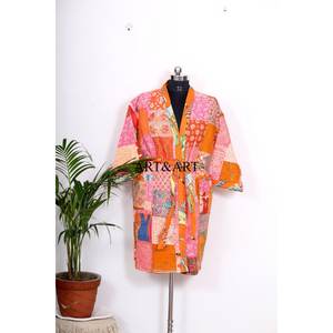 Kimono Kantha Vintage de Alta Calidad, Último Modelo Reversible, Chaquetas y Batas para Mujer, Venta al Por Mayor, Ropa Kantha Hecha a Mano de Longitud Media - Product Image 1