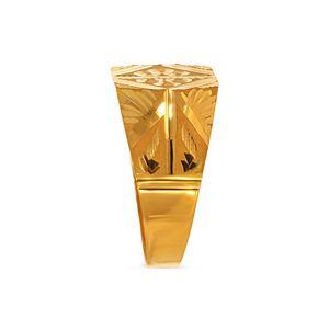 Geometric Grandeur Men's Gold <b>Ring</b> Luxury Gold Plated Square Signet <b>Ring</b> for Men Traditional Engraved Geometric <b>Statement</b> <b>Ring</b> - Product Image 4