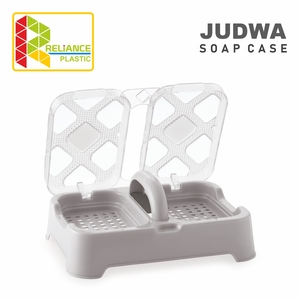 Soap Case Dual Compartment Transparent With Lid Easy Cleaning Modern <b>Bath</b> Accessory - Product Image 3
