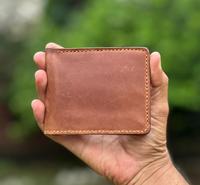 Dompet Kulit Asli Pria Tipis Lipat Desain Minimalis Coklat Pendek Untuk Penggunaan Sehari-hari