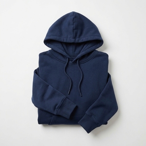 Custom <b>Women</b> Navy <b>Blue</b> <b>Hoodie</b> Wholesale Casual Long Sleeve Sweatshirts Cotton <b>Blue</b> Plain <b>Hoodie</b> Tops Solid Oversized Pullover - Product Image 1