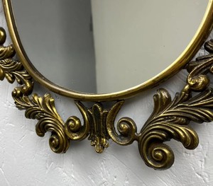 Vintage Italian metal mirror Victorian wall decor - <b>large</b> mirror - Product Image 3