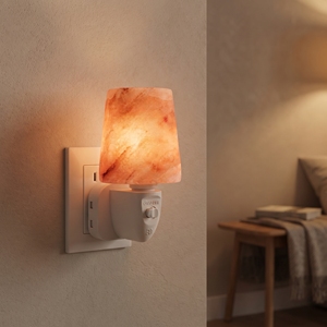 Himalayan Rock Salt <b>Wall</b> Socket Lamp Hand Carved Tapered Mini Salt Night <b>Light</b> <b>with</b> Rotatable <b>Plug</b> and On/Off Switch - Product Image 4