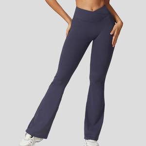 กางเกงโยคะผ้ารีไซเคิลทรงวีเอวสูง ยางยืด แห้งเร็ว น้ำหนักเบา ระบายอากาศได้ดี สั่งทำได้ ใส่สบาย เหมาะกับกีฬาและลำลอง ทรงขากว้าง - Product Image 2