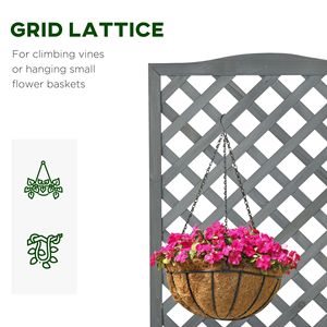 Jardinière en bois gris de 46 pouces avec treillis, potager surélevé pour cultiver légumes, herbes et fleurs dans la cour ou sur la terrasse - Product Image 5