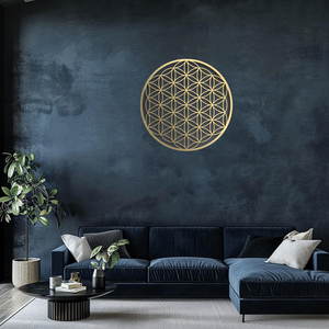 CIFbuy Decorazione Murale Integrata in Alluminio a Forma di Loto, Arte Floreale per Interni, per Soggiorno, Camera da Letto, Decorazioni per Pareti dietro il Divano - Product Image 1