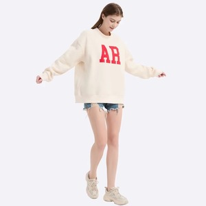 Sweat-shirt en molleton surdimensionné pour femme, col rond, imprimé sérigraphié avec logo personnalisé, manches longues, respirant, éco-responsable - Product Image 6