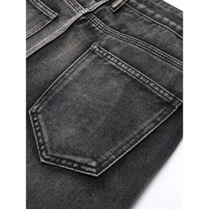 Jeans de Mezclilla Vintage para Hombre, Estilo Hip Hop, Corte Regular, Cintura Media, Cierre de Botones, Impermeables, Ligeros, para Exteriores, con Bolsillos Delanteros, Lavado a la Piedra - Product Image 6