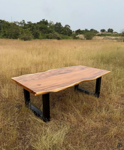 Hot New Industrial Design Acacia Wood Top Metal Cast Iron Legs Coffee Tables Height Adjustable for Living Room and Bed Room Use - Product Image 2