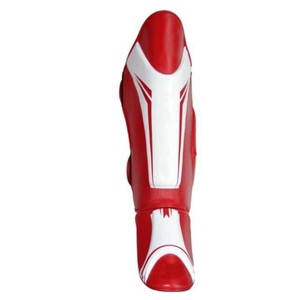 Protège-tibias de boxe Muay Thai sur mesure en cuir PU respirant avec fermeture auto-agrippante – Prix de gros AI-SG-006 - Product Image 4