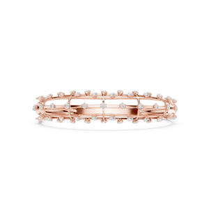 Multi Row Cage Diamond <b>Gold</b> <b>Bangle</b> 9K 10K 14K 18K <b>Solid</b> Yellow <b>Gold</b> Lab Grown CVD Diamond VVS DEF Openwork Lattice Bracelets - Product Image 5