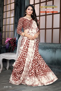 Sari de Seda de Otoño con Estampado Digital Artístico Moderno de la Mejor Calidad para Mujer, con Protección Solar, Secado Rápido, para Bodas, Festivales y Fiestas - Product Image 2