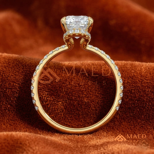 Bague en or avec diamant Moissanite taille coussin pour femme, bague de fiançailles et de mariage, bijoux de luxe cultivés en laboratoire, USA - Product Image 3