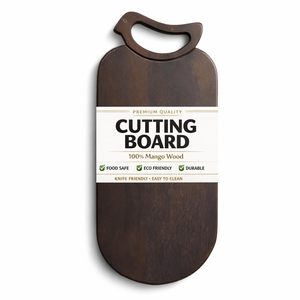 Planche à découper en bois de manguier avec poignée, robuste, pour couper et servir, sans danger pour les aliments, 42 x 19,5 x 3 cm - Product Image 1