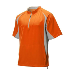 เสื้อแจ็คเก็ตเบสบอลแขนสั้นแบบซิปครึ่งตัว ระบายเหงื่อได้ดี คอตั้ง ทรงปกติ สำหรับผู้ใหญ่ พร้อมบริการ OEM ODM - Product Image 2