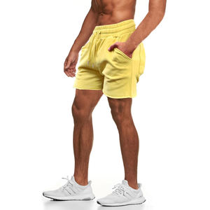 Pantalones Cortos de Felpa de Algodón de Color Liso para Hombre, con Cordón en la Cintura, Transpirables, de Punto, de Tiro Medio, para Uso Casual, Venta al por Mayor - Product Image 4
