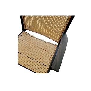 Modern Teak Wood Rattan Woven Accent Chair Cotton <b>Liner</b> Foam Filled Outdoor Lounge Seat for Living Room Hotel Restaurant - Product Image 3