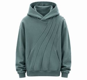 Men's Hooded Fleece Sweatshirt Solid Color Pocket Regular Fit Autumn Casual Knitted 100% Cotton <b>Raglan</b> Sleeve Breathable - Product Image 2