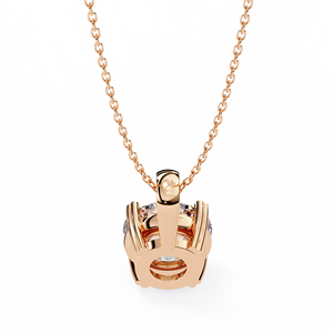 <b>Delicate</b> Solitaire <b>Necklace</b> Lab Grown Diamond Brilliant Cut Prong Rose Gold White Gold New Elegant Trendy 14K Diamond Jewelry - Product Image 5