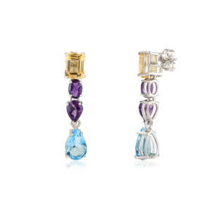 Hot Selling 925 Sterling Silver Multi Gemstone Drop <b>Earrings</b> High Finish Quality <b>Long</b> Dangle <b>Earrings</b> Fine Jewelry - Product Image 5