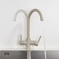 Robinet de cuisine de luxe 3 voies en laiton massif sans plomb avec filtre à eau potable purifiée 3-en-1 pour évier – Fournisseur d'or