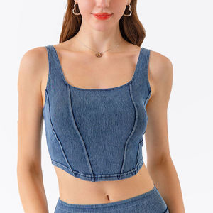 Top corto de algodón transpirable para mujer con cuello vuelto, manga corta, ajuste regular, correa al tobillo, color liso y estampado de letras, para todas las estaciones. - Product Image 5