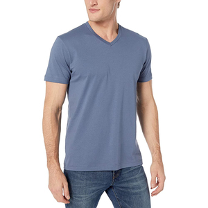 Custom V Neck <b>T</b> <b>Shirt</b> <b>Men</b> Casual Sportswear Short Sleeve <b>Striped</b> Design Comfortable 100% Cotton Breathable Custom Made - Product Image 1