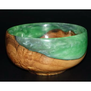 Tazón de madera redondo para servir con discos de madera natural, diseño Wabi Sabi hecho a mano para decoración de cocina. - Product Image 2