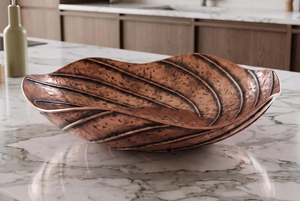 Corbeille à fruits en cuivre, plat de service décoratif en métal ondulé, plateau de présentation pour îlot de cuisine, comptoir, décoration de table rustique pour la maison - Product Image 3