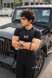 mens <b>compression</b> <b>shirt</b> gym fitness athletic wear quick dry stretch fabric training workout tee custom logo supplier - Product Image 5
